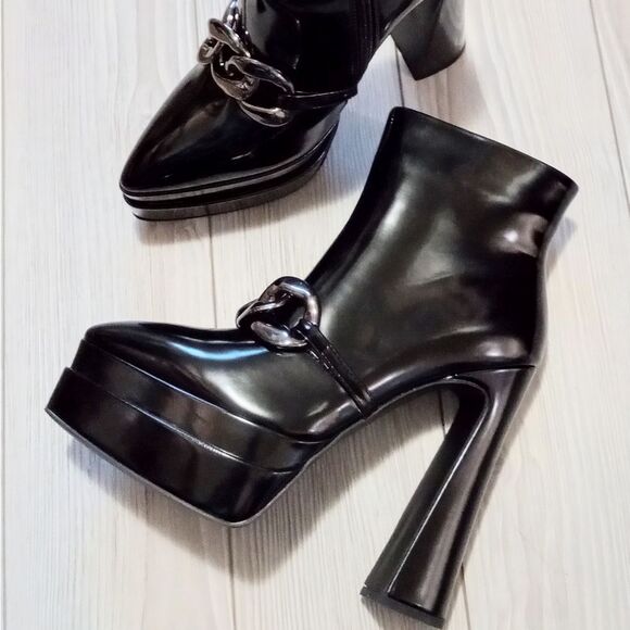 (W-4455) Covibesco Platform Ankle Boots For Women Chunky Heel Zippe Sz 38 (7.5) - Picture 4 of 17